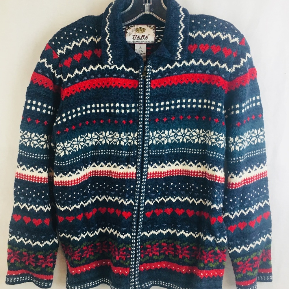 Ladies zip front cardigan size small